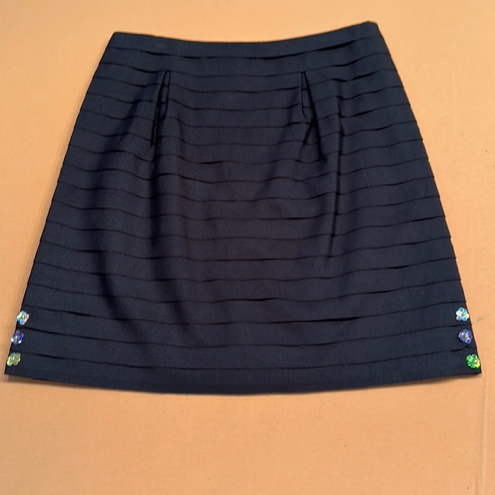 New Leifsdottir Rhinestone Embellished Skirt. Size 2. Navy.